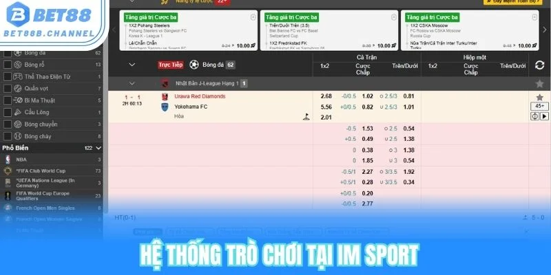 Hệ thống game giải trí phong phú tại IM Sports
